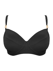 Pour Moi Black Padded Tulum Luxe Matte Bikini Top - Image 3 of 4