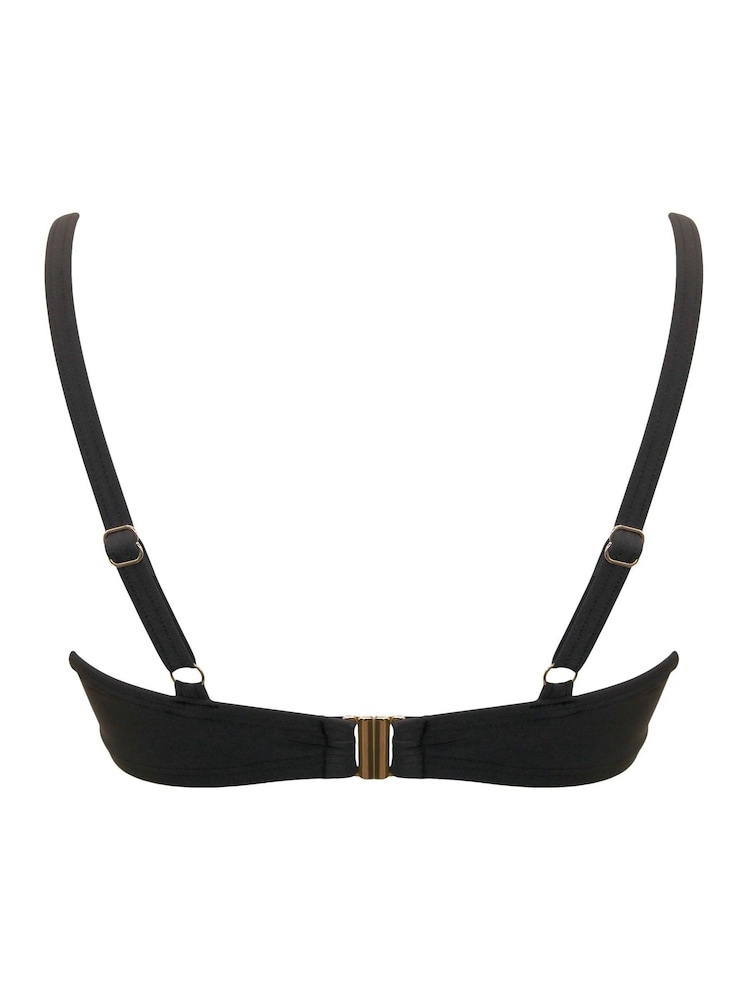 Pour Moi Black Padded Tulum Luxe Matte Bikini Top - Image 4 of 4