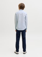 JACK & JONES JUNIOR Blue Linen Blend Long Sleeve Shirt - Image 2 of 5