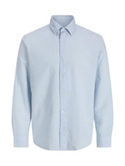 JACK & JONES JUNIOR Blue Linen Blend Long Sleeve Shirt - Image 6 of 7