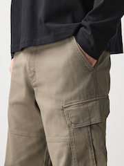Brown Baggy Fit Cotton Stretch Cargo Trousers - Image 4 of 9