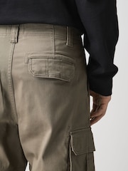 Brown Baggy Fit Cotton Stretch Cargo Trousers - Image 5 of 9
