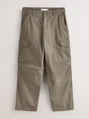 Brown Baggy Fit Cotton Stretch Cargo Trousers - Image 6 of 9