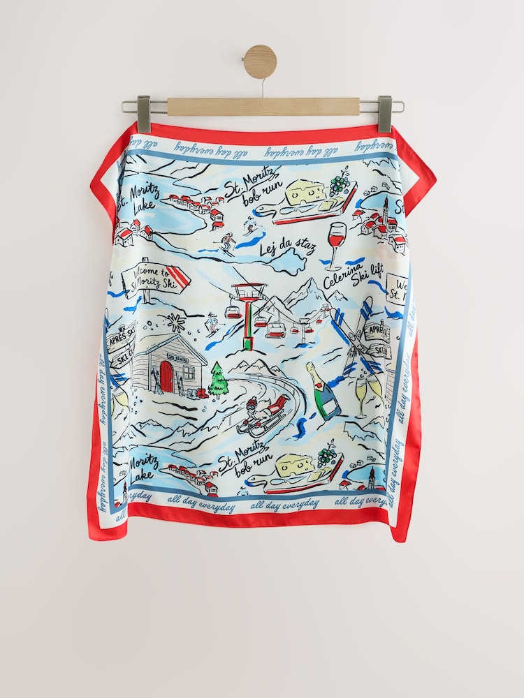 Multi Apres Ski Square Lightweight Scarf - Image 1 of 4