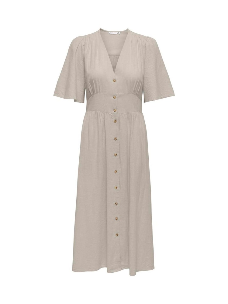 ONLY Short Sleeve Button Through Midi Dress - 2的图像1｝