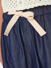 ONLY Blue High Waist Wide Palazzo Chambray Denim Trousers - Image 4 of 6