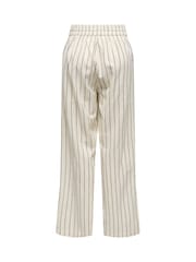 ONLY Cream Stripe Cotton Drawstring Trousers - Image 2 of 2