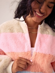 Little Bird Colourblock Fur Bomber Jacket - Image 8 of 11