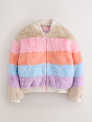 Little Bird Colourblock Fur Bomber Jacket - Image 9 of 11