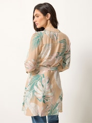 M&Co Pink Abstract Floral Belted Tunic Shirt - Image 3 of 5