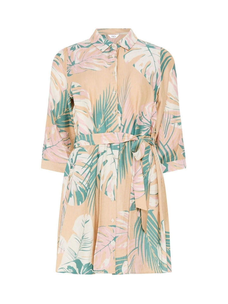 M&Co Pink Abstract Floral Belted Tunic Shirt - Image 5 of 5