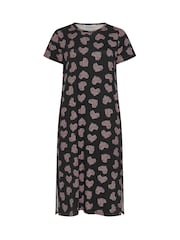 Yours Curve Black Soft Touch Midaxi Nightdresses 2 Pack - Image 9 of 9