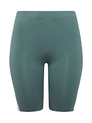 Yours Curve Blue Active Side Stripe Shorts - Image 4 of 4