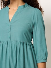 M&Co Green Fine Stripe Tiered Maxi Dress - Image 4 of 5