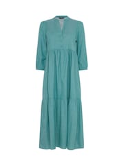 M&Co Green Fine Stripe Tiered Maxi Dress - Image 5 of 5