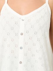 Yours Curve White Broderie Anglaise Vest Top - Image 4 of 5