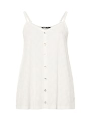 Yours Curve White Broderie Anglaise Vest Top - Image 5 of 5