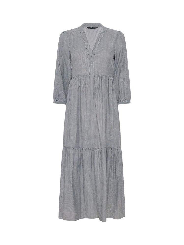 Черный - Ярусное платье макси в тонкую полоску M&Co - Изображение 5 5 Черный - Ярусное платье макси в тонкую полоску M&Co - Изображение 5 5