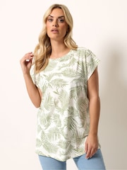 Yours Curve Green Grown On Sleeve T-Shirts 3 Pack - Image 2 of 9