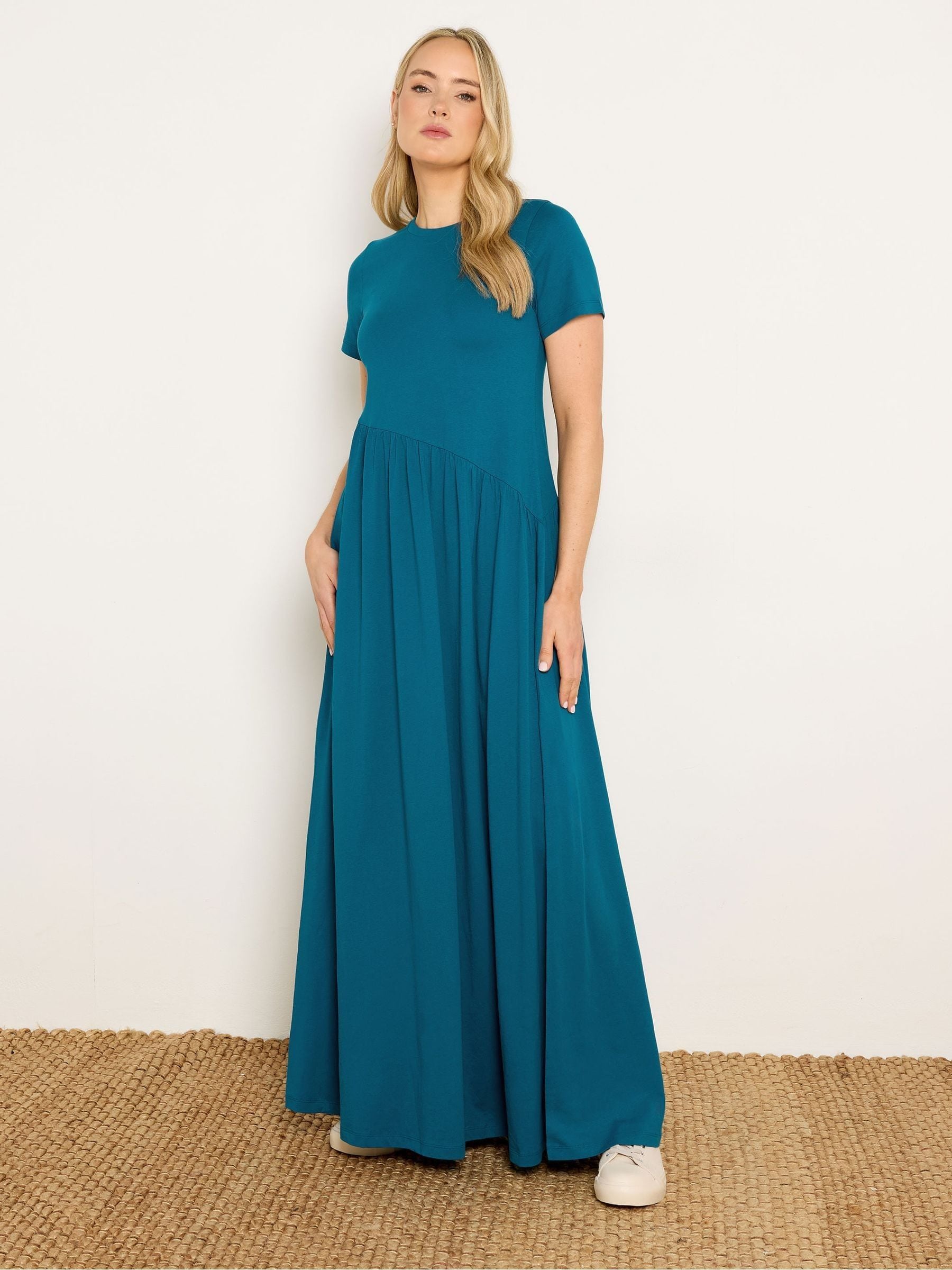 Long Tall Sally Women's Blue Asymmetric Maxi Dress