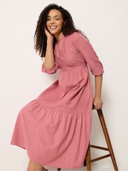 Розовый - Ярусное платье макси в тонкую полоску M&Co - Изображение 1 5