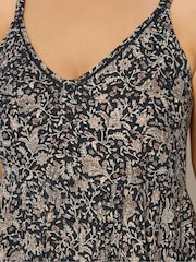 Yours Curve Black Border Print Hanky Hem Dress - Image 5 of 6