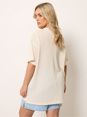 Yours Curve Natural Boxy Knitted T-Shirt - Image 3 of 5