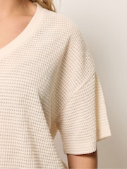 Yours Curve Natural Boxy Knitted T-Shirt - Image 4 of 5