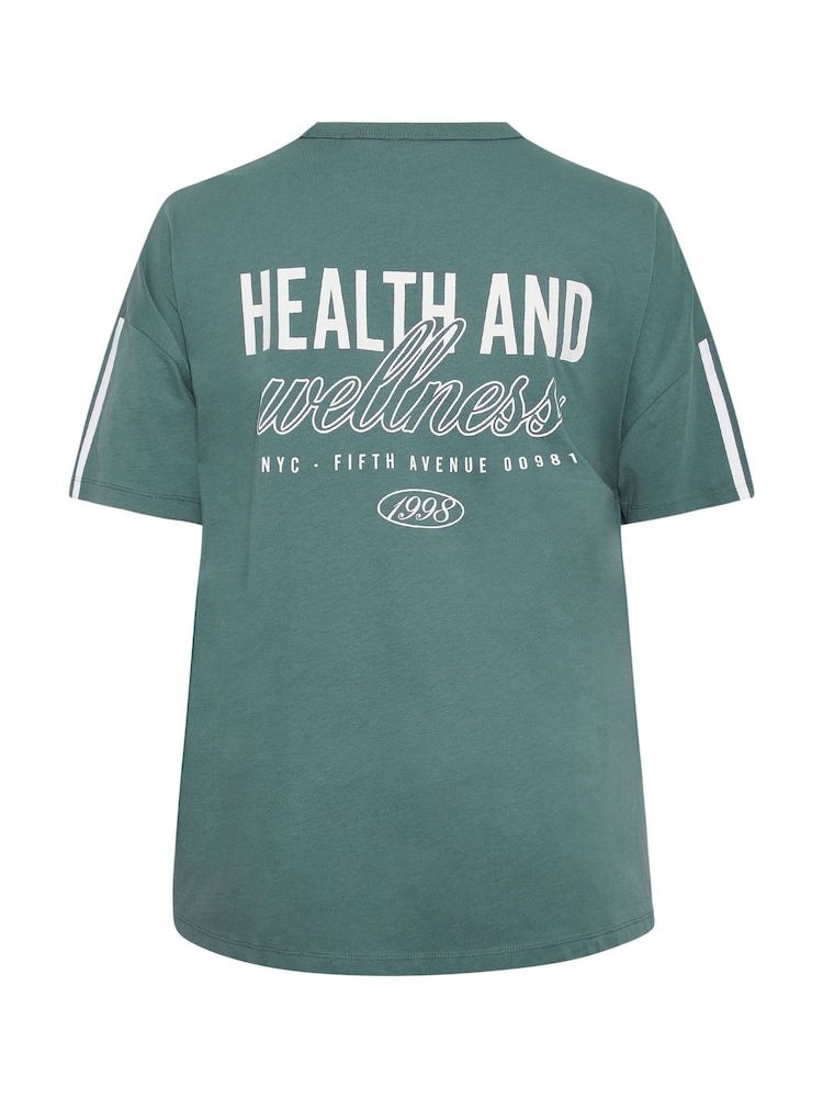 Yours Curve Blue Health Wellness Active T-Shirt - Image 7 of 7