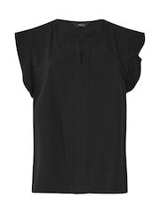 M&Co Black Frill Sleeve Pleated Blouse - Image 5 of 5