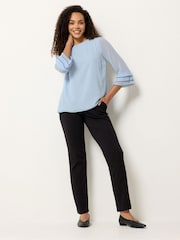 M&Co Blue Frill Sleeve Blouse - Image 2 of 5