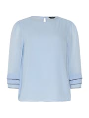 M&Co Blue Frill Sleeve Blouse - Image 5 of 5