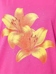 Yours Curve Pink Flower Graphic T-Shirt - Image 4 of 5