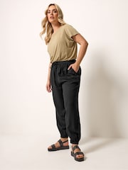 Yours Curve Black Cargo Balloon Trousers - Image 2 of 5