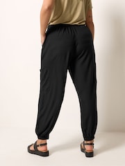 Yours Curve Black Cargo Balloon Trousers - Image 3 of 5