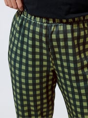 Yours Curve Green Limited Barrel Gingham Trousers - Image 4 of 5