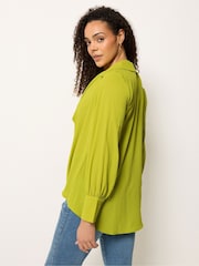 M&Co Green Drape Front Blouse - Image 3 of 5