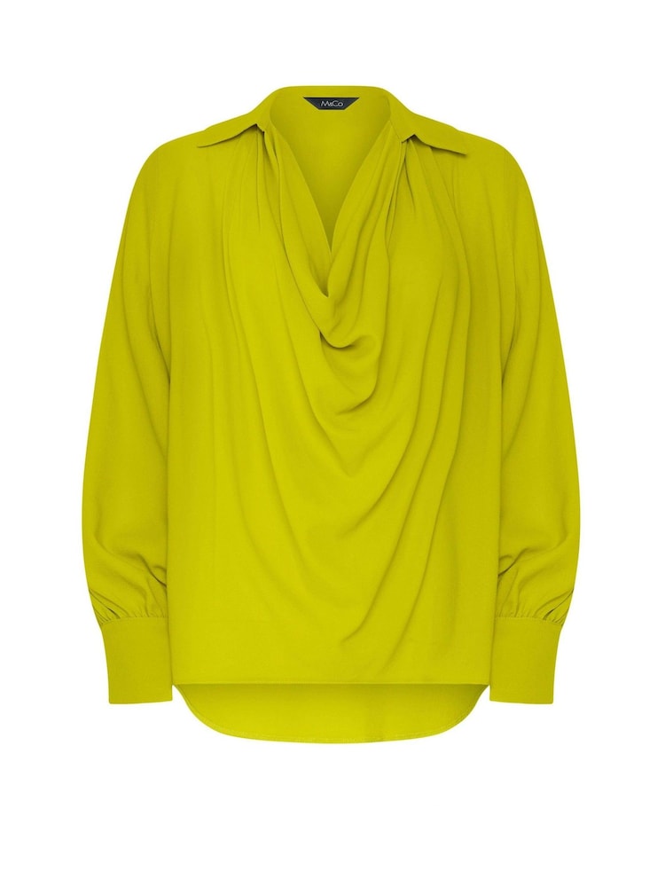 M&Co Green Drape Front Blouse - Image 5 of 5