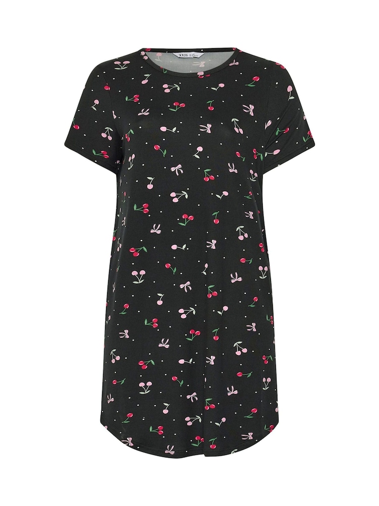 Yours Curve Black Soft Touch Dipped Back Nightdresses 2 Pack - Image 9 of 9 Yours Curve Black Soft Touch Dipped Back Nightdresses 2 Pack - Image 9 of 9