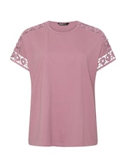 Yours Curve Pink Boxy Crochet T-Shirt - Image 5 of 5