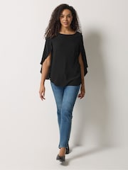 M&Co Black Long Angel Sleeve Blouse - Image 2 of 5