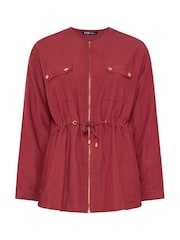 Yours Curve Red Linen Look Shacket - Image 6 of 6
