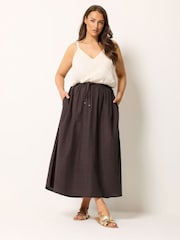 Yours Curve Brown Maxi Skirt - Image 2 of 5