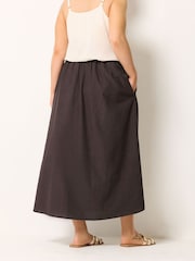 Yours Curve Brown Maxi Skirt - Image 3 of 5