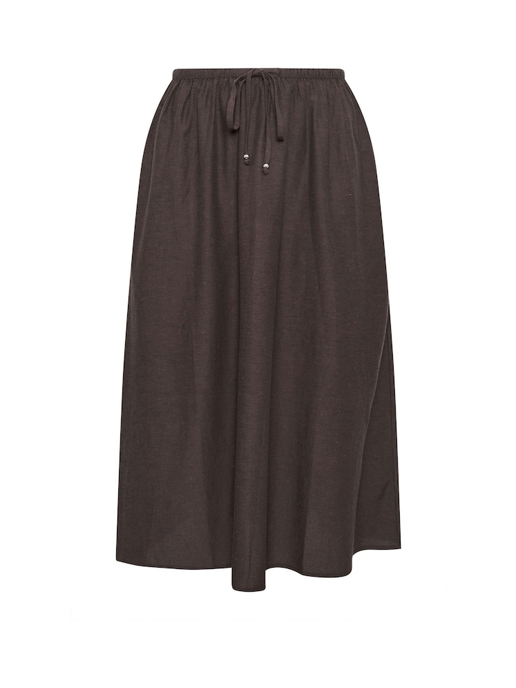 Yours Curve Brown Maxi Skirt - Image 5 of 5 Yours Curve Brown Maxi Skirt - Image 5 of 5