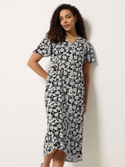 M&Co Black Midi Tea Dress - Image 1 of 5