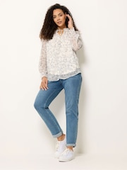 M&Co White Tie Neck Blouse - Image 2 of 5