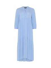 Синий - Ярусное платье макси с защипами M&Co - Изображение 5 5