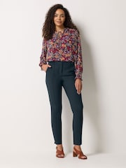 M&Co Blue Pintuck Tailored Trousers - Image 3 of 5