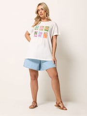 Yours Curve White Placement Postcard Print T-Shirt - Image 2 of 5